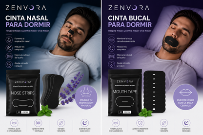 Tiras Bucales para Dormir Zenvora — Respiración Nasal & Anti-Ronquidos
